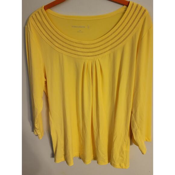 Susan Graver Yellow top M - Picture 1 of 5